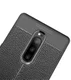 Sony Xperia 1 Hoesje TPU Met Leren Textuur Zwart afbeelding 2