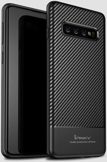 Samsung Galaxy S10 Carbon TPU Hoesje Zwart afbeelding 1