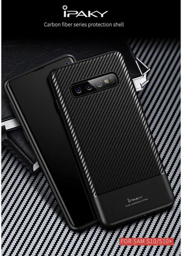 Samsung Galaxy S10 Carbon TPU Hoesje Zwart afbeelding 5
