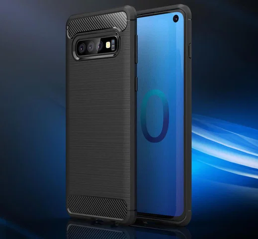 Samsung Galaxy S10 Geborsteld TPU Hoesje Rood afbeelding 4