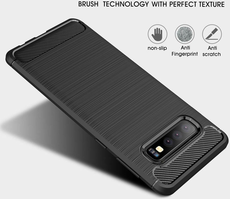 Samsung Galaxy S10 Geborsteld TPU Hoesje Rood afbeelding 5