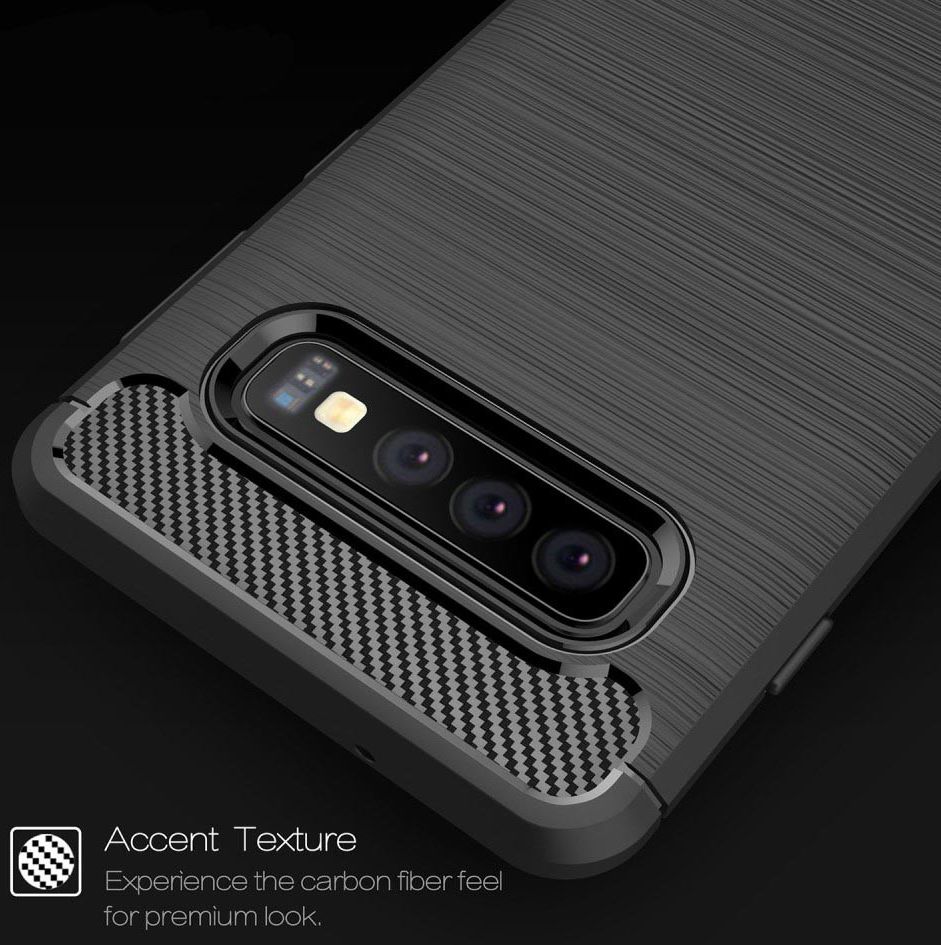 Samsung Galaxy S10 Geborsteld TPU Hoesje Rood afbeelding 6