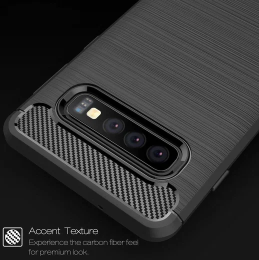 Samsung Galaxy S10 Geborsteld TPU Hoesje Rood afbeelding 6
