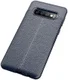 Samsung Galaxy S10 TPU Hoesje met Leren Textuur Blauw afbeelding 2