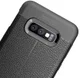 Samsung Galaxy S10E TPU Hoesje met Leren Textuur Coating Blauw afbeelding 6