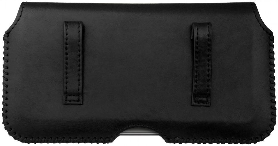 Rosso Deluxe Hoesje Belt Case Met Riemlus Echt Leer Medium Zwart afbeelding 4