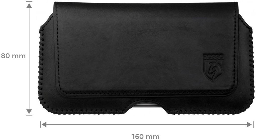 Rosso Deluxe Hoesje Belt Case Met Riemlus Echt Leer Medium Zwart afbeelding 5