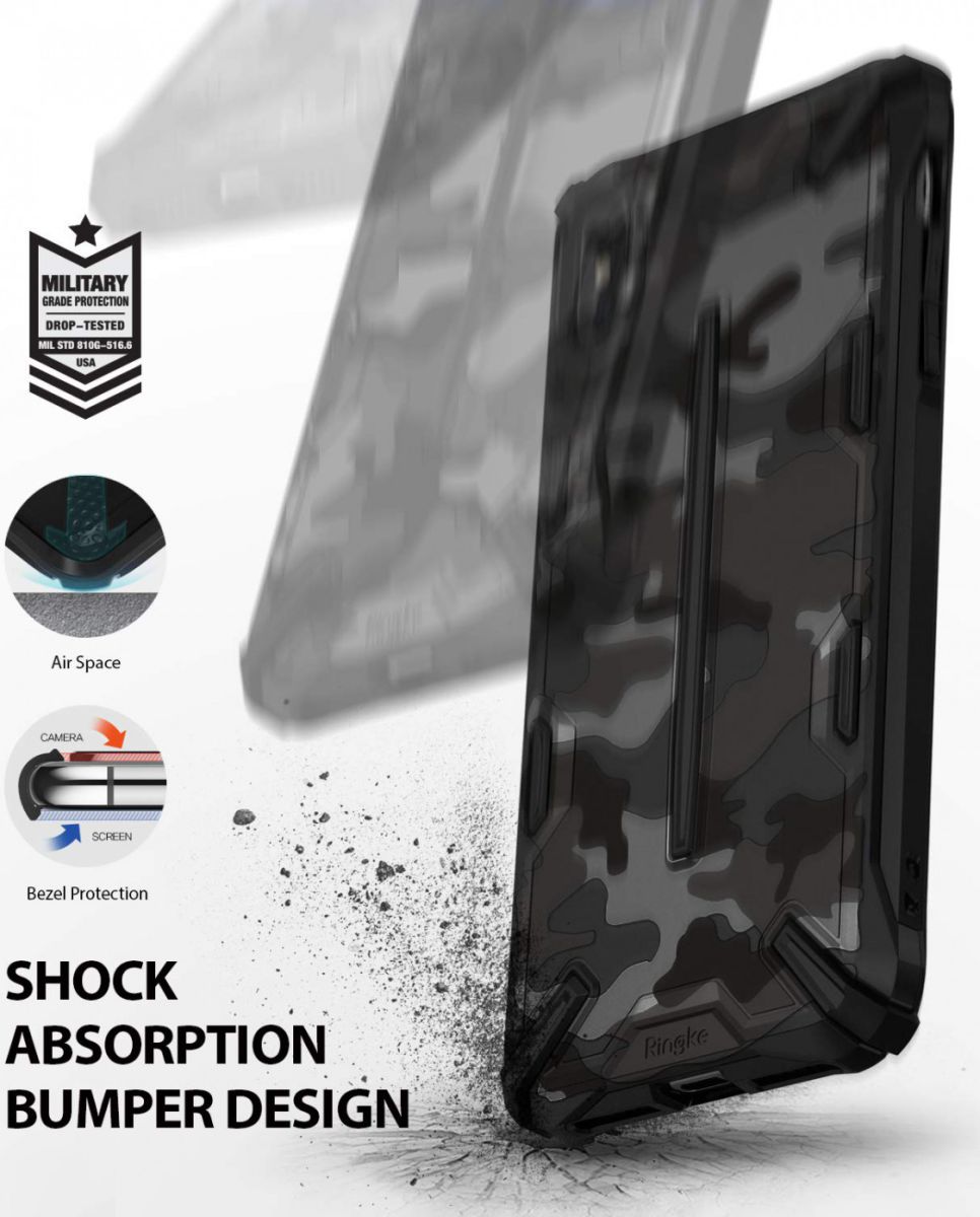 Ringke Dual X Apple iPhone XS Hoesje Camo Zwart afbeelding 2