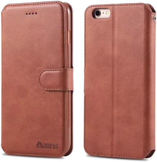 Apple iPhone 6S Portemonnee Hoesje Bruin afbeelding 3