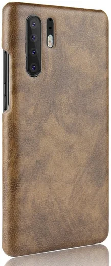 Huawei P30 Pro Hoesje met Kunstleren Coating Bruin afbeelding 1