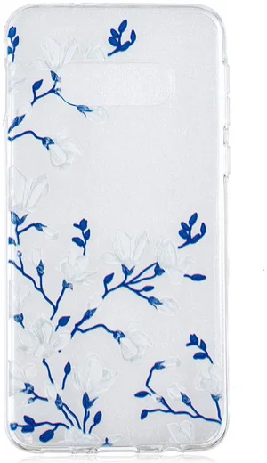 Samsung Galaxy S10E Print TPU Hoesje Transparant Bloem afbeelding 1