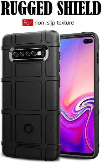 Samsung Galaxy S10 Plus Rugged Armor Hoesje Zwart afbeelding 4