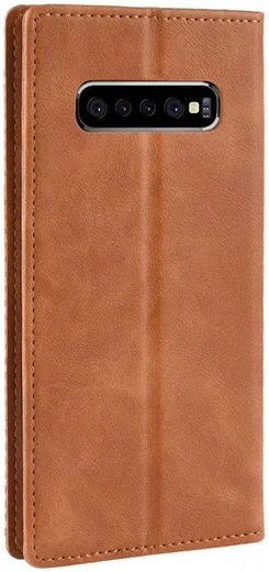Samsung Galaxy S10 Plus Vintage Portemonnee Hoesje Bruin afbeelding 6