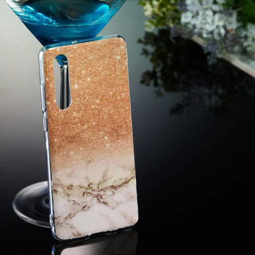Huawei P30 TPU Hoesje met Marmer Opdruk Goud afbeelding 4