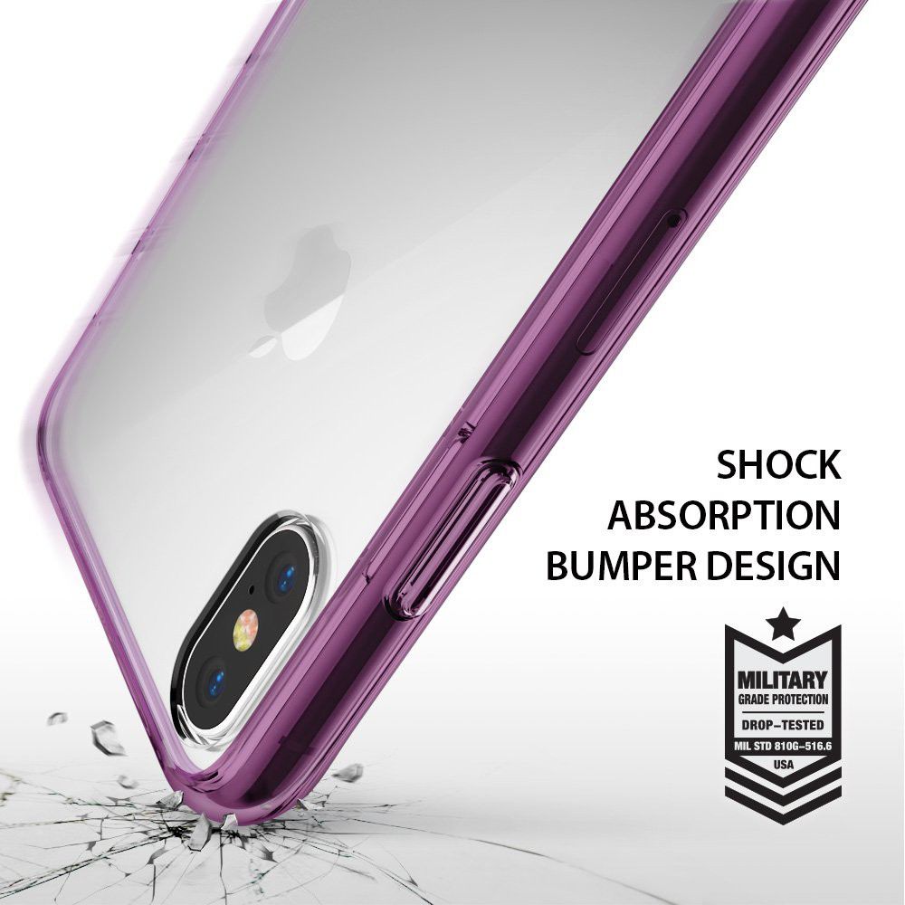 Ringke Fusion iPhone X Hoesje Doorzichtig Orchid Purple afbeelding 2