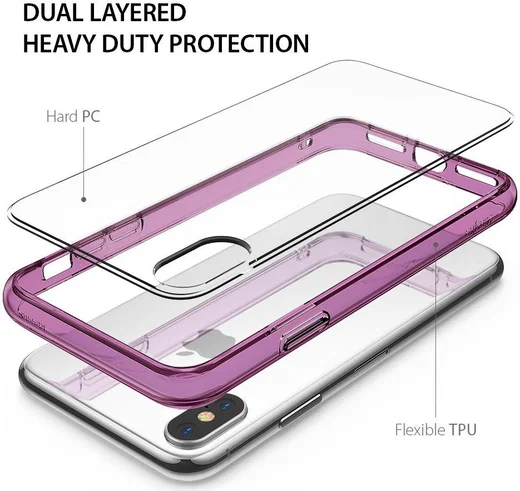 Ringke Fusion iPhone X Hoesje Doorzichtig Orchid Purple afbeelding 4