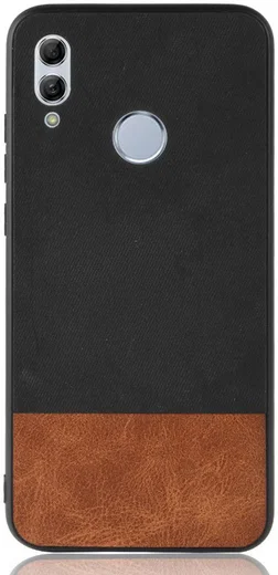 Huawei P Smart (2019) Leren Coating Hybride Hoesje Zwart afbeelding 2