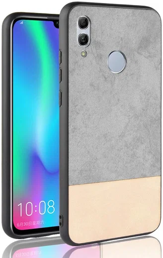 Huawei P Smart (2019) Leren Coating Hybride Hoesje Grijs afbeelding 1