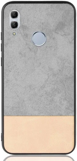 Huawei P Smart (2019) Leren Coating Hybride Hoesje Grijs afbeelding 2
