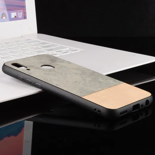 Huawei P Smart (2019) Leren Coating Hybride Hoesje Grijs afbeelding 4