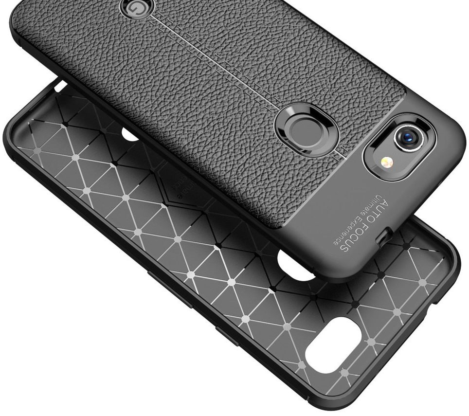 Google Pixel 3A Hoesje met Leren Textuur Zwart afbeelding 3