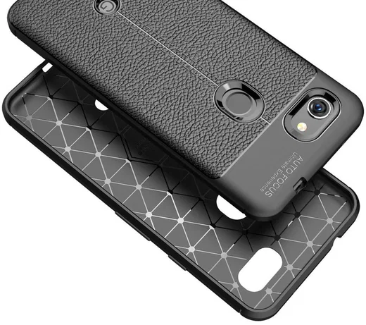 Google Pixel 3A Hoesje met Leren Textuur Zwart afbeelding 3