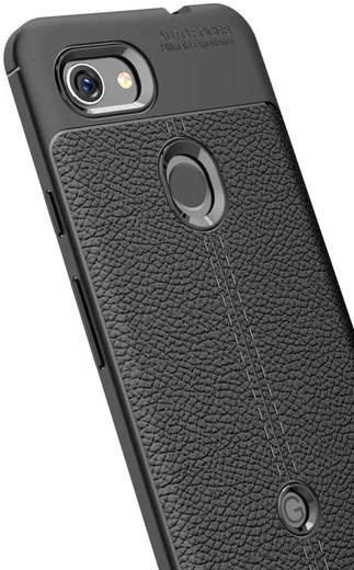 Google Pixel 3A Hoesje met Leren Textuur Zwart afbeelding 4