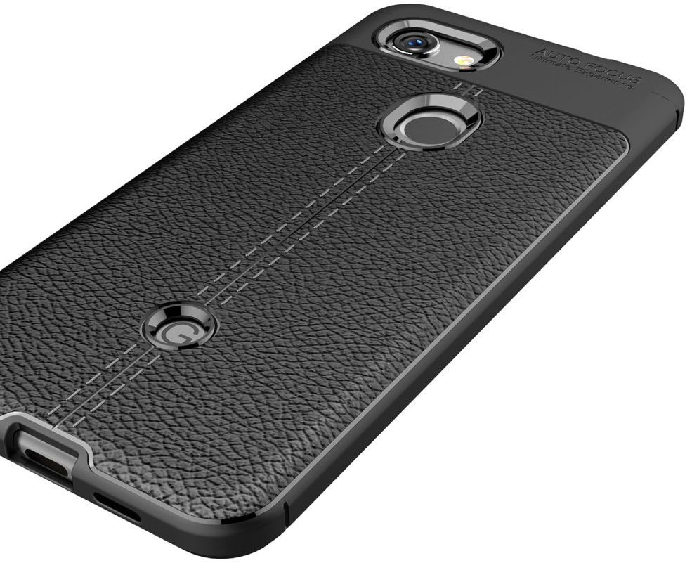 Google Pixel 3A Hoesje met Leren Textuur Zwart afbeelding 5