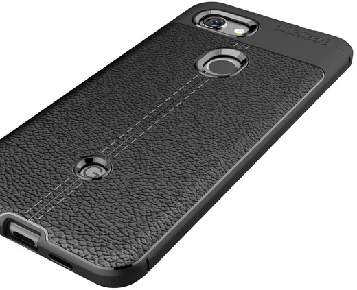 Google Pixel 3A Hoesje met Leren Textuur Zwart afbeelding 5