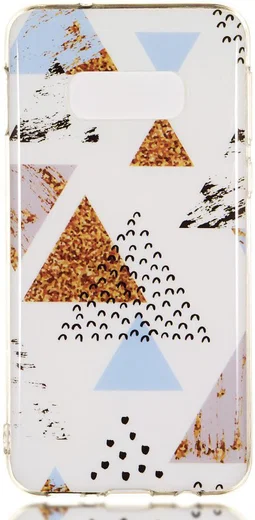 Samsung Galaxy S10E TPU Back Cover met Marmer Print Driehoekken afbeelding 1