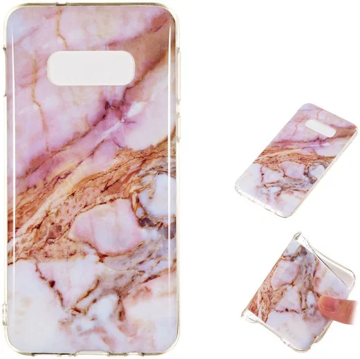 Samsung Galaxy S10E TPU Back Cover met Marmer Print Roze Goud afbeelding 5