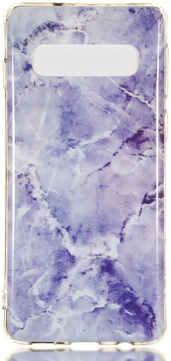 Samsung Galaxy S10 TPU Back Cover met Marmer Print Blauw afbeelding 1