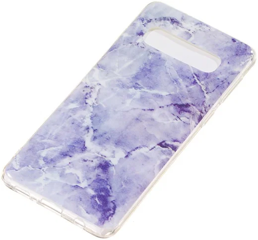 Samsung Galaxy S10 TPU Back Cover met Marmer Print Blauw afbeelding 2
