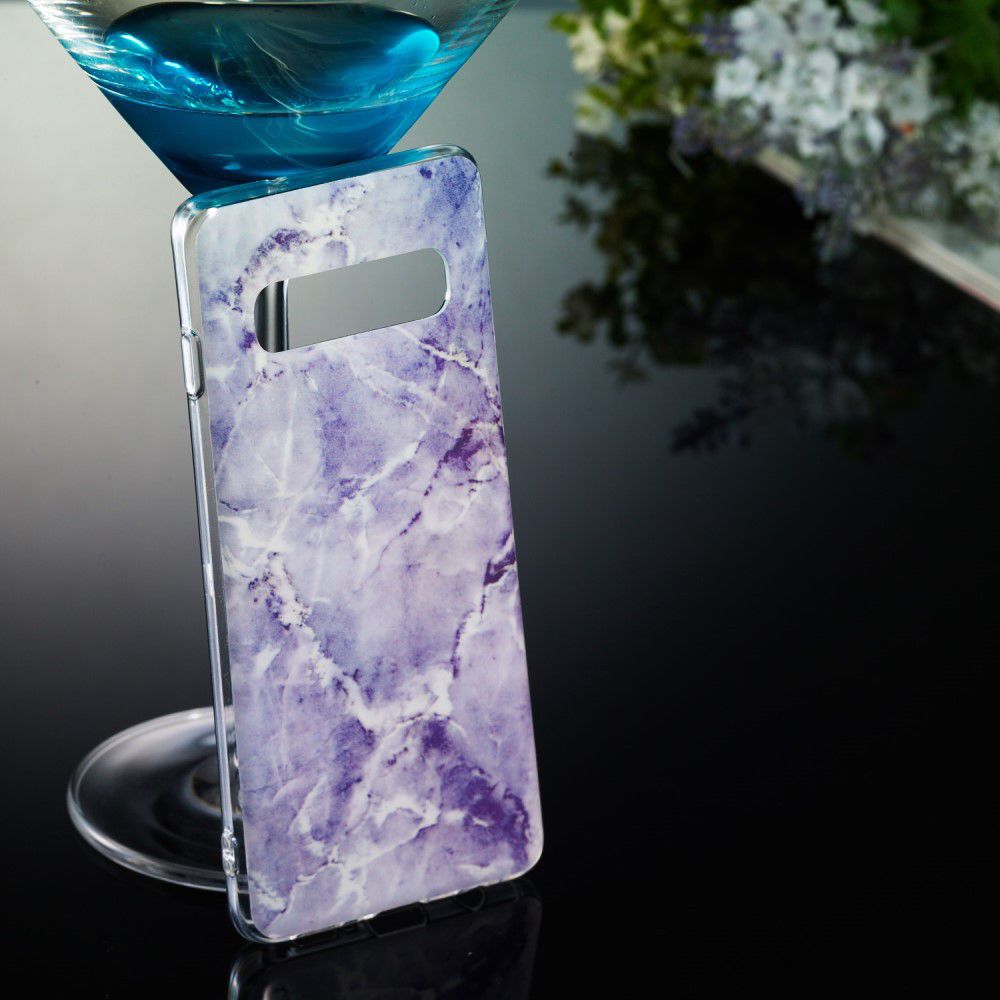 Samsung Galaxy S10 TPU Back Cover met Marmer Print Blauw afbeelding 4