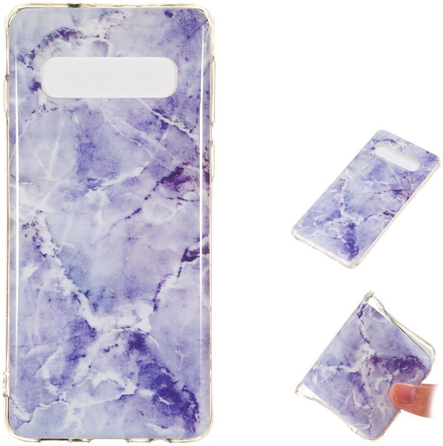 Samsung Galaxy S10 TPU Back Cover met Marmer Print Blauw afbeelding 5