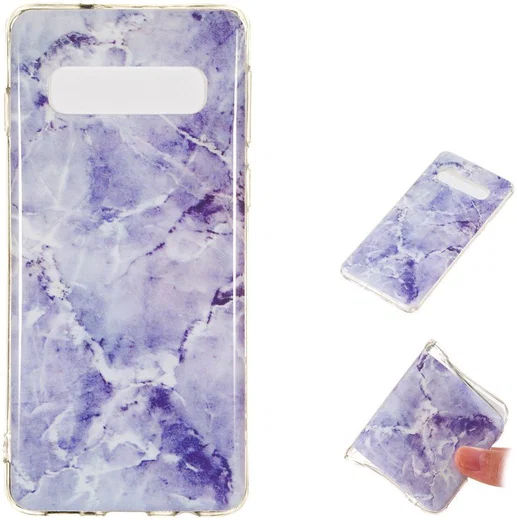 Samsung Galaxy S10 TPU Back Cover met Marmer Print Blauw afbeelding 5
