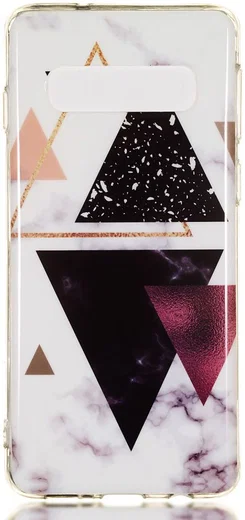 Samsung Galaxy S10 TPU Back Cover met Marmer Print Driehoeken afbeelding 1