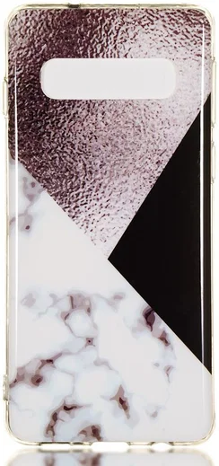 Samsung Galaxy S10 TPU Back Cover met Marmer Print Bruin afbeelding 1
