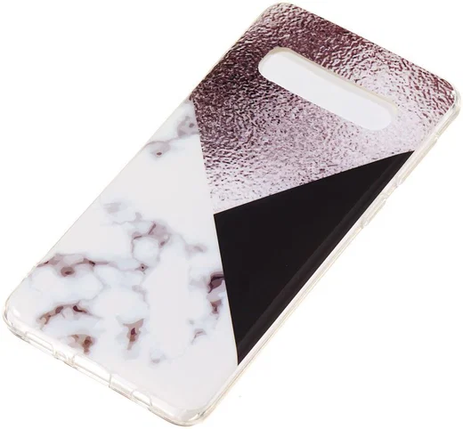 Samsung Galaxy S10 TPU Back Cover met Marmer Print Bruin afbeelding 2