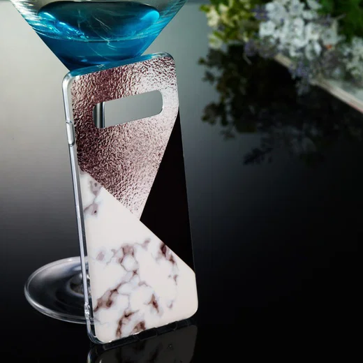 Samsung Galaxy S10 TPU Back Cover met Marmer Print Bruin afbeelding 4