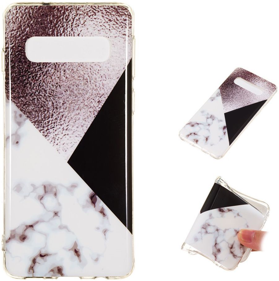 Samsung Galaxy S10 TPU Back Cover met Marmer Print Bruin afbeelding 5