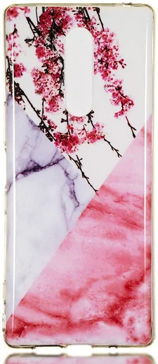 Sony Xperia 1 TPU Back Cover met Marmer Print Blossom afbeelding 1