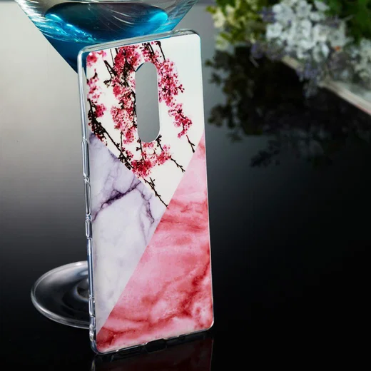 Sony Xperia 1 TPU Back Cover met Marmer Print Blossom afbeelding 4