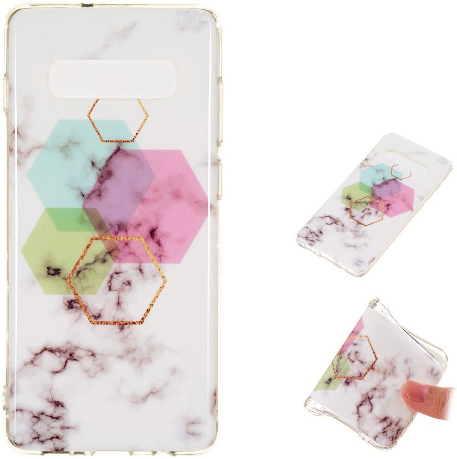 Samsung Galaxy S10 Plus TPU Back Cover met Marmer Print Hexagonnen afbeelding 5