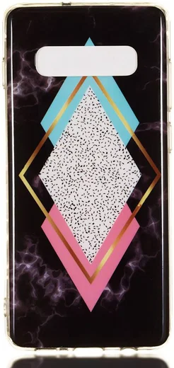 Samsung Galaxy S10 Plus TPU Back Cover met Marmer Print Ruiten afbeelding 1
