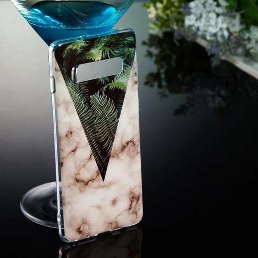 Samsung Galaxy S10 Plus TPU Back Cover met Marmer Print Bladeren afbeelding 4
