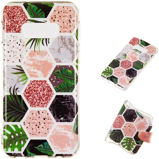 Samsung Galaxy S10E TPU Hoesje met Hexagon Print afbeelding 2