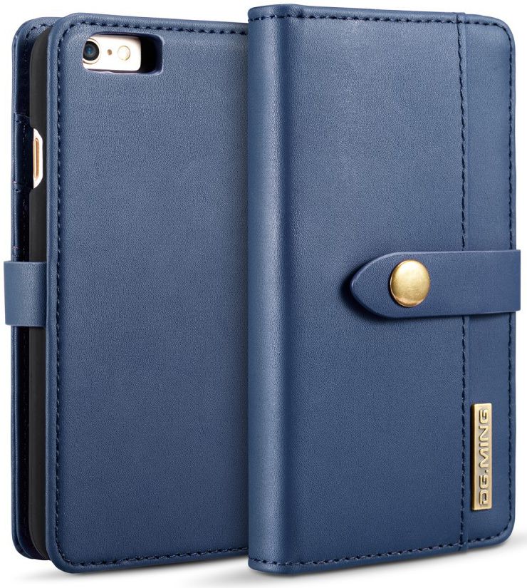 Apple iPhone 6s Plus Leren 2-in-1 Bookcase en Back Cover Hoesje Blauw afbeelding 1