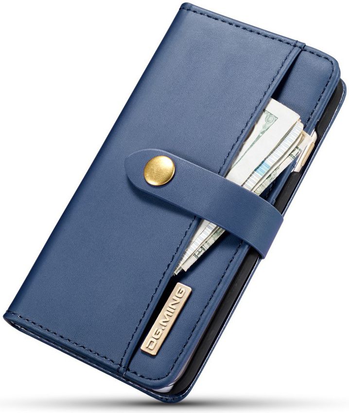 Apple iPhone 6s Plus Leren 2-in-1 Bookcase en Back Cover Hoesje Blauw afbeelding 14