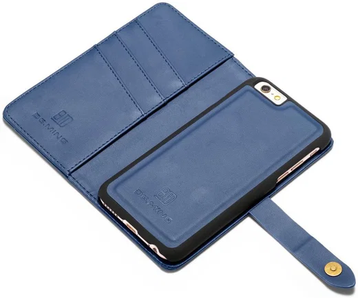 Apple iPhone 6s Plus Leren 2-in-1 Bookcase en Back Cover Hoesje Blauw afbeelding 10